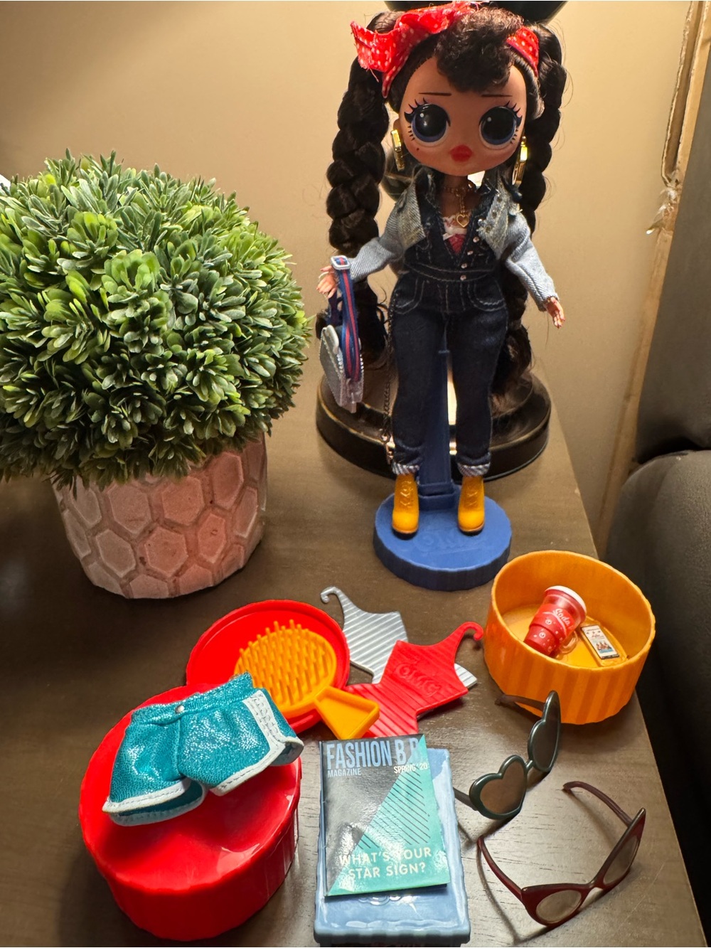 L.O.L. Surprise! Doll with Blue Denim Outfit, Red Headband and Yellow Boots